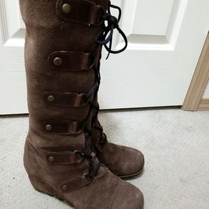 Sorel Brown Wedge Boots
